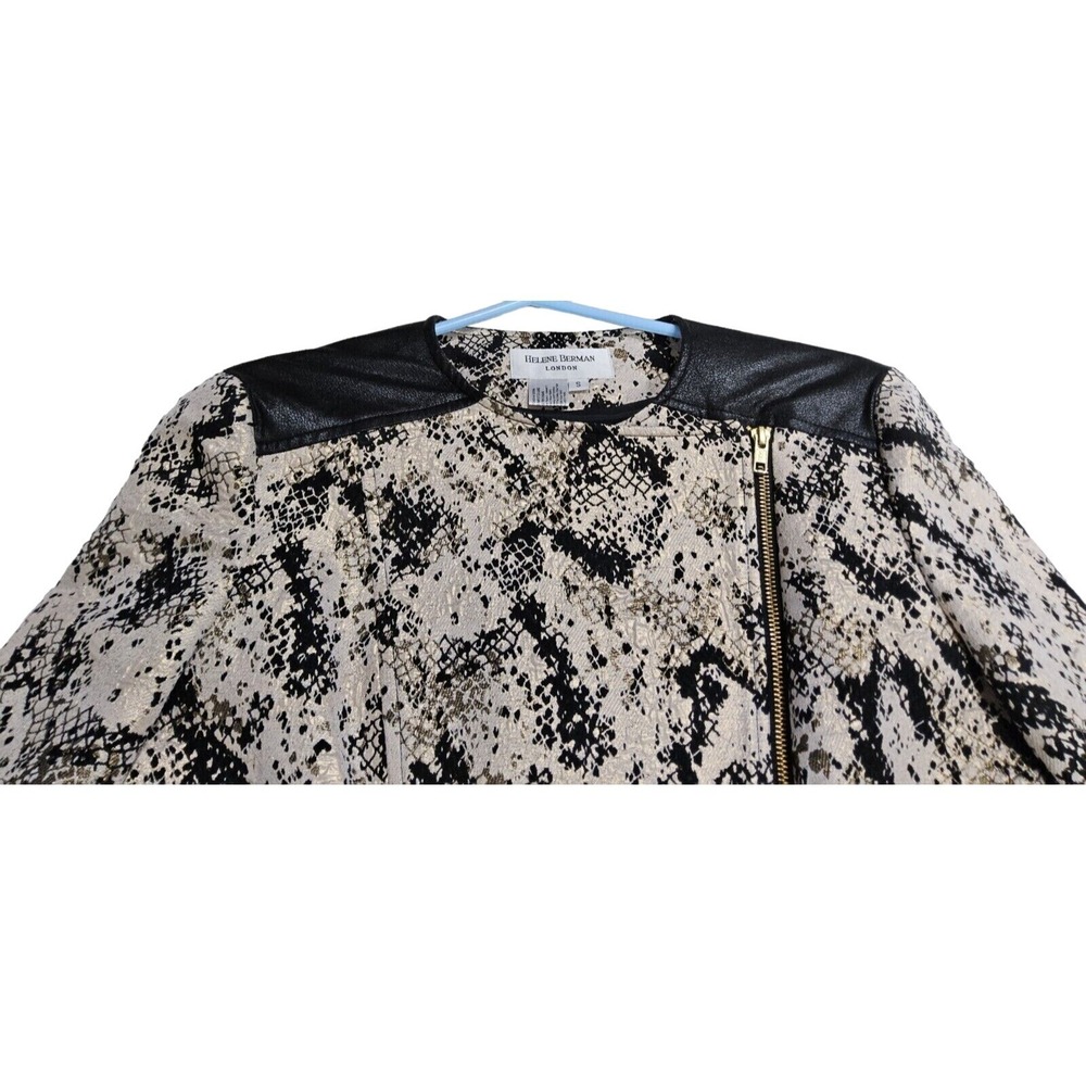 Helen Berman London Jacket S 4 6 Blazer Modo Snakeskin Print Black Gold 80s Rock - Picture 3 of 9